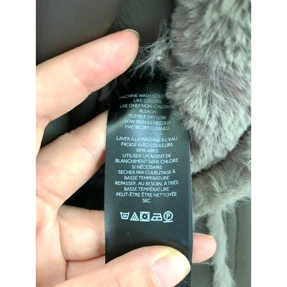 Anthropologie Kerry Reversible Faux Fur Coat in Brownish Grey - Picture 16 of 16